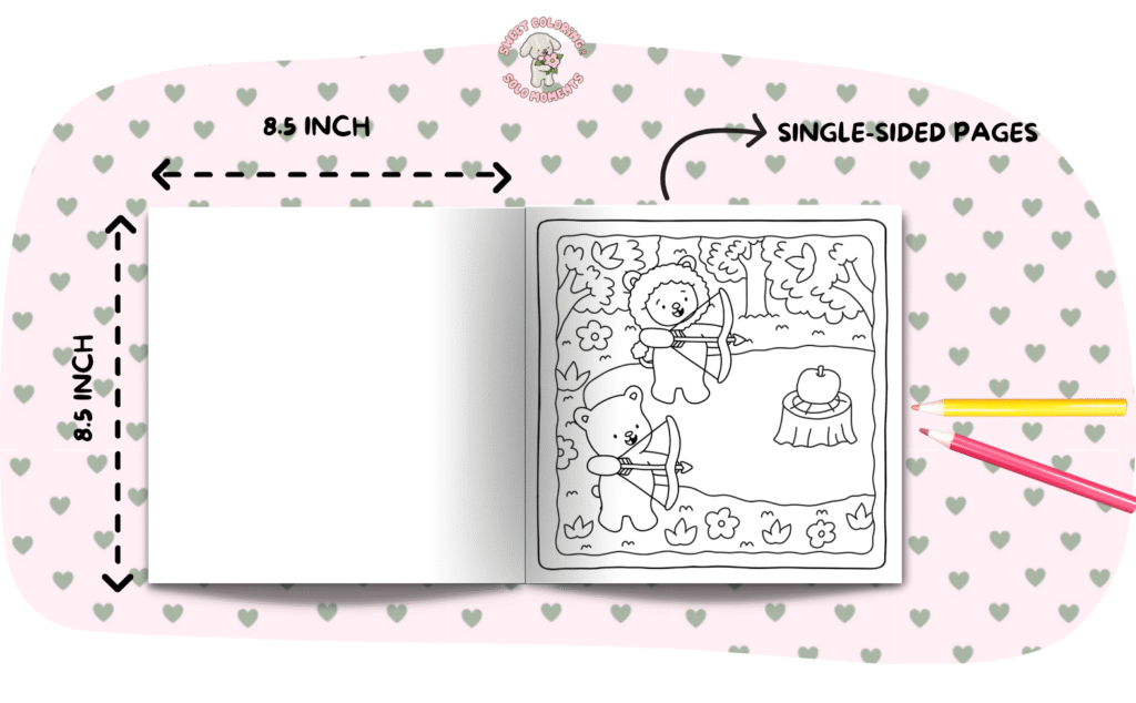 Bestie-Road-Trip-Moments-coloring-book-specifications-8.5-inch-single-sided-pages-camping-picnic-scene-quality